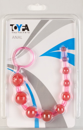 Анальная цепочка TOYFA, PVC, розовый, 30 см