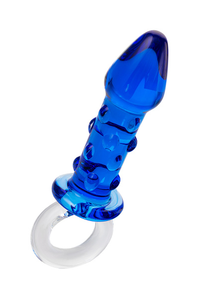 Анальная втулка Sexus Glass, стекло, синяя, 16 см, Ø 3,5 см